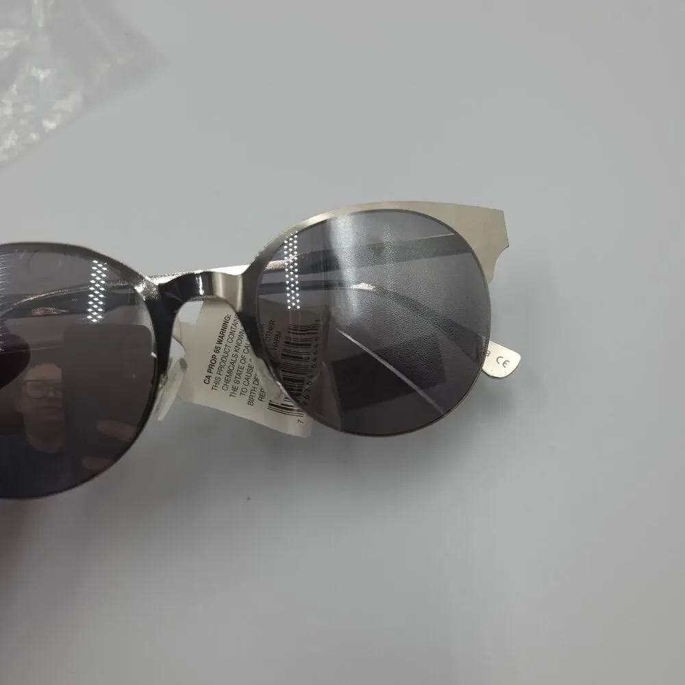 Joe’s Jeans Women's Browline Geometric Cat Eye Sunglasses in Silver Metallic